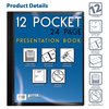 Better Office Products Presentation Book, 12-Pocket, Black, W/Clear View Front Cover, 8.5in. x 11in. Sheets 32010
